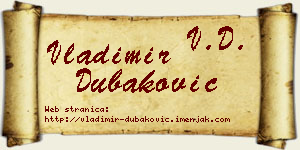 Vladimir Dubaković vizit kartica